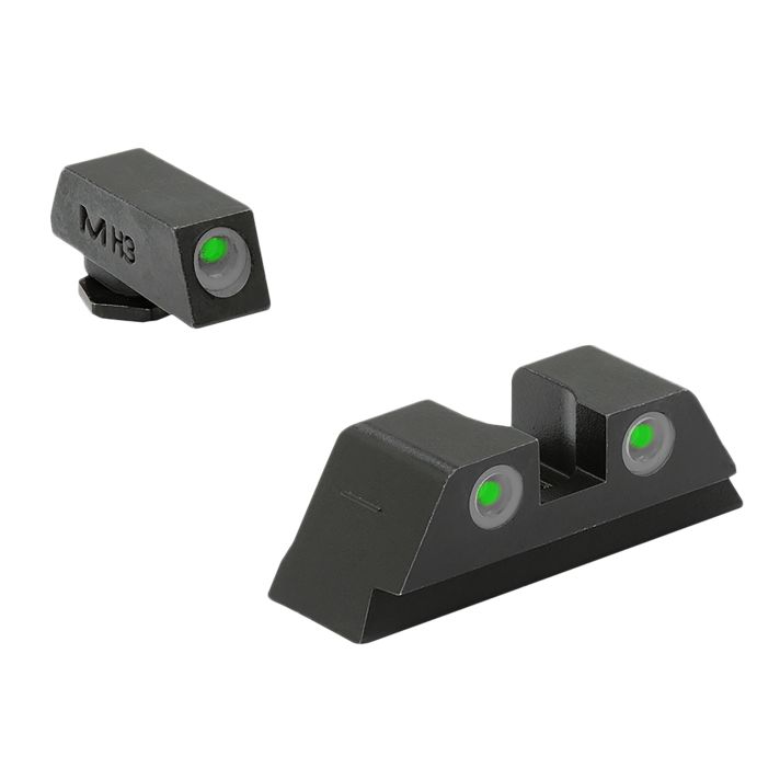 Meprolight USA 102243101 Tru-Dot Sight Set Green Tritium Front & Rear, Compatible w/Glock 17/19/22/23/24/25/28/31/32/33/34/35/37/38/39