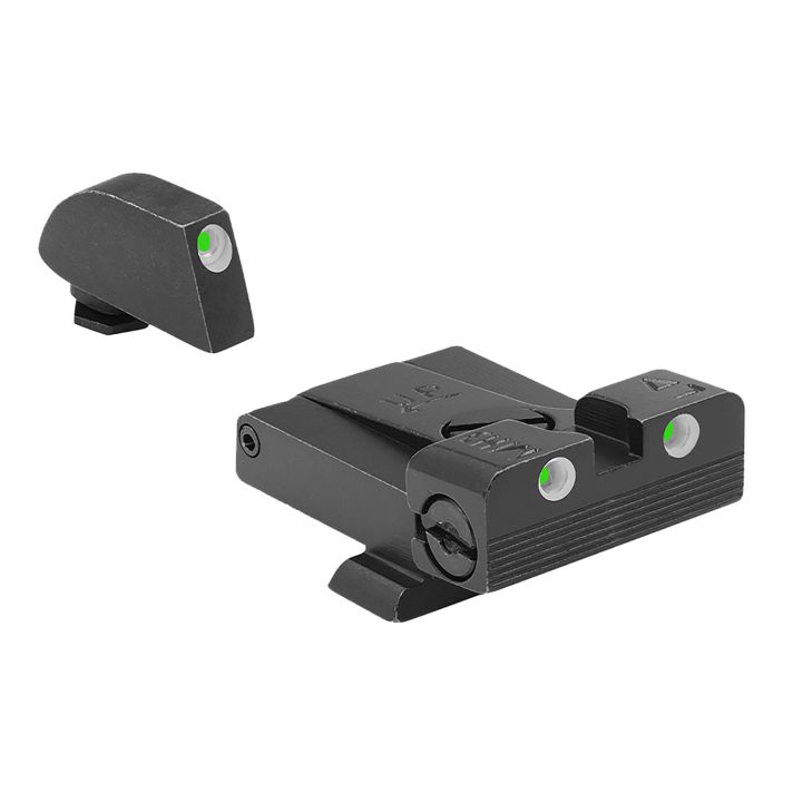 Meprolight USA 202243101 Tru-Dot Sight Set Green Tritium Front & Rear, Compatible w/Glock 17/19/22/23/24/25/26/27/28/31/32/33/34/35/37/38/39/42/43
