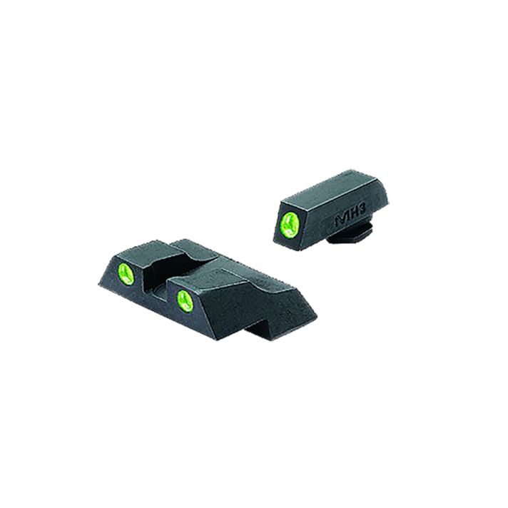 Meprolight USA 102263101 Tru-Dot Sight Set Green Tritium Front & Rear, Compatible w/Glock 26/27,Post/Dovetail Mount