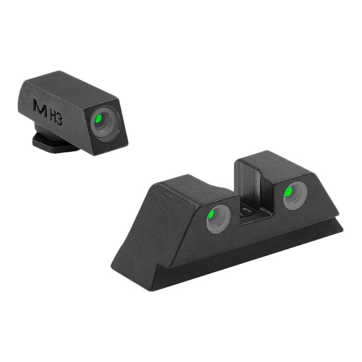 Meprolight USA 102223101 Tru-Dot Sight Set Green Tritium Front & Rear, Compatible w/Glock Frame 17/19/22/23/24/25/28/31/32/33/34/35/37/38/39