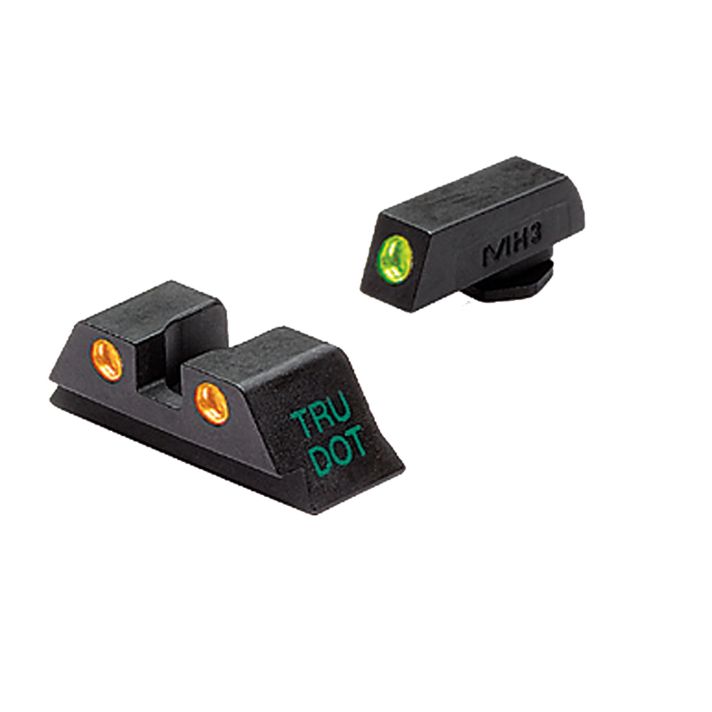 Meprolight USA 102243301 Tru-Dot Sight Set Green Tritium Front/Orange Tritium Rear, Compatible w/Glock 17/19/22/23/24/25/28/31/32/33/34/35/37/38/39