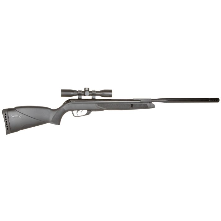 Gamo 6110067854 Wildcat Whisper Air Rifle Gas Piston 177 1rd Shot Black Black Receiver Black Molded All Weather Stock Scope 4x32mm