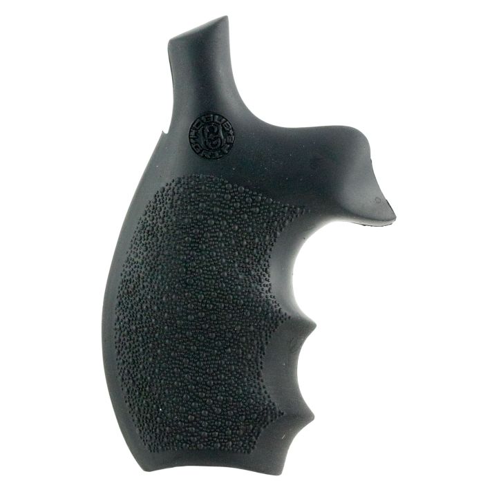 Hogue 62000 Rubber BantamBlack Rubber Pistol Grip with Finger Grooves for S&W K, L Frame with Round Butt