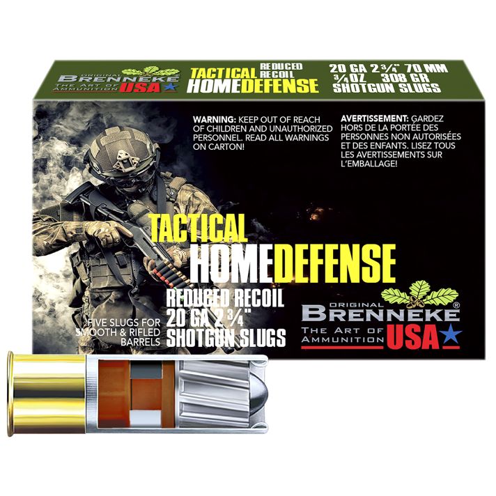 Brenneke SL202THD THD Home Defense 20Gauge 2.75" 3/4oz Slug Shot 5 Per Box/50 Case