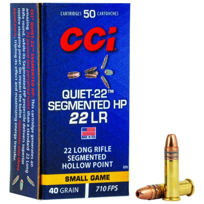 CCI 970 Quiet-22 Segmented HP 22LR 40gr Segmented Hollow Point 50 Per Box/100 Case