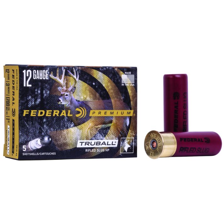 Federal PB131RS Premium Vital-Shok TruBall 12Gauge 3" 1oz RifledSlug Shot 5 Per Box/50 Case