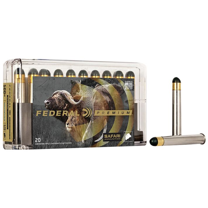 Federal P500NWH Premium Safari Cape-Shok 500NitroExpress 570gr Woodleigh Hydro Solid 20 Per Box/10 Case