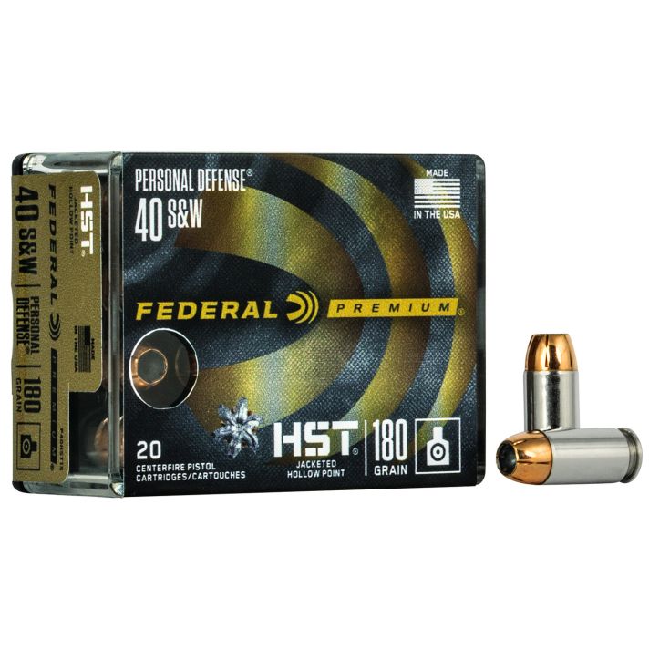 Federal P40HST1S Premium Personal Defense 40S&W 180gr HST Jacketed Hollow Point 20 Per Box/10 Case