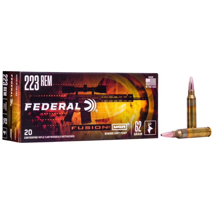 Federal F223MSR1 Fusion MSR 223Rem 62gr Bonded Soft Point 20 Per Box/10 Case