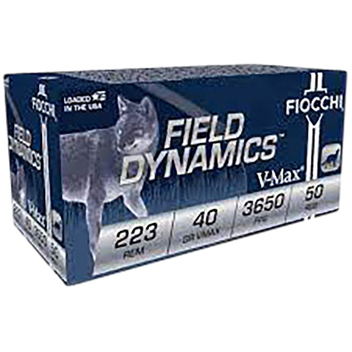 Fiocchi 223FHVB Field Dynamics223Rem 40gr Hornady V-Max 50/4 *Sold as case