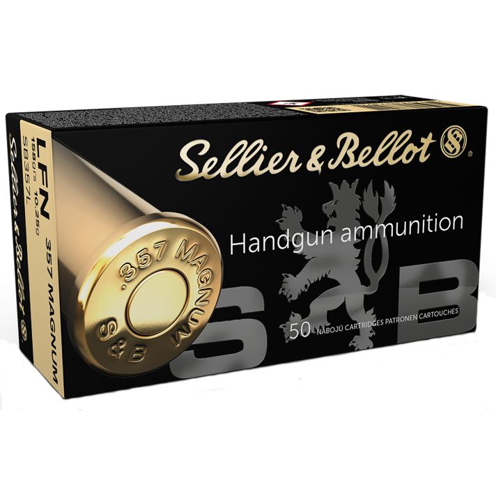 Sellier & Bellot SB357L Handgun357Mag 158gr Lead Flat Nose 50 Per Box/20 Case