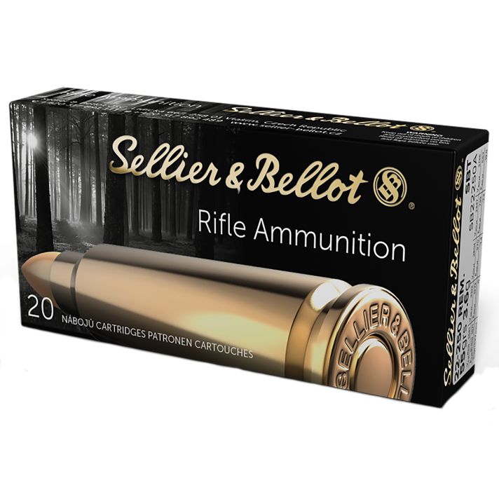 Sellier & Bellot SB22250A Rifle22-250Rem 55gr Sierra GameKing Boat Tail Soft Point 20 Per Box/25 Case