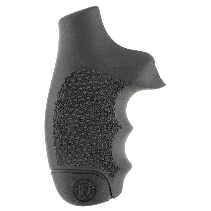 Hogue 60000 OverMolded Monogrip Cobblestone Black Rubber with Finger Grooves for S&W J Frame with Round Butt