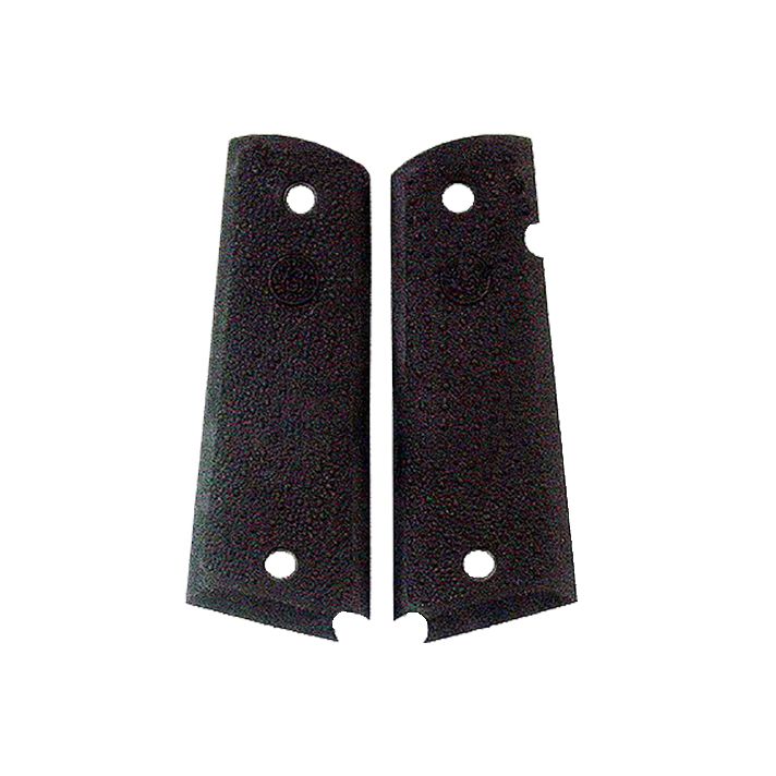 Hogue 45090 OverMolded Grip Panels Cobblestone Black Rubber with Palm Swells for 1911 Government