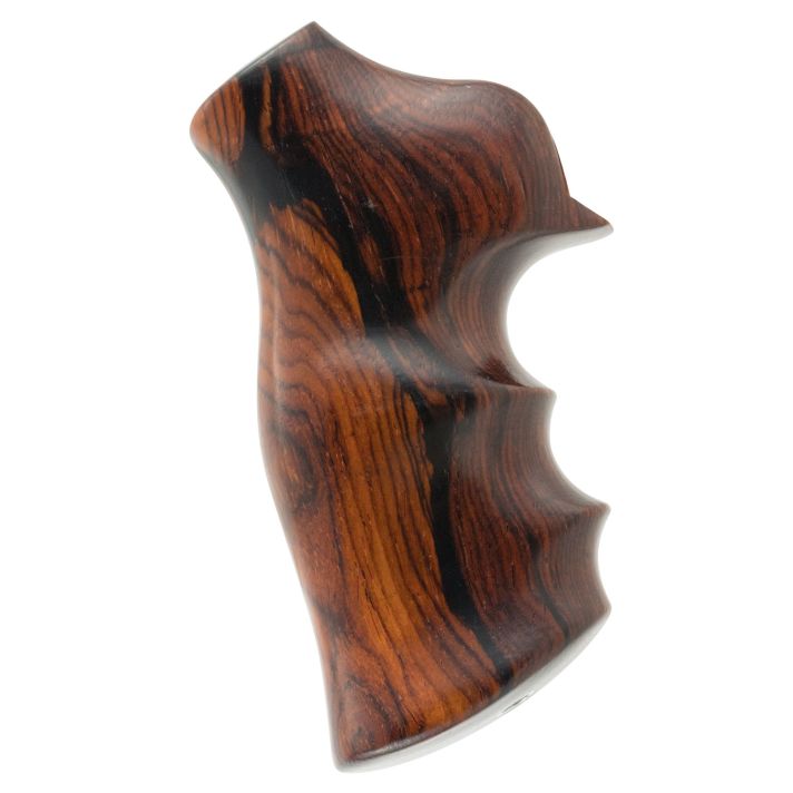 Hogue 80800 Fancy HardwoodBrown Cocobolo Hardwood with Finger Grooves for Ruger GP100,Super Redhawk