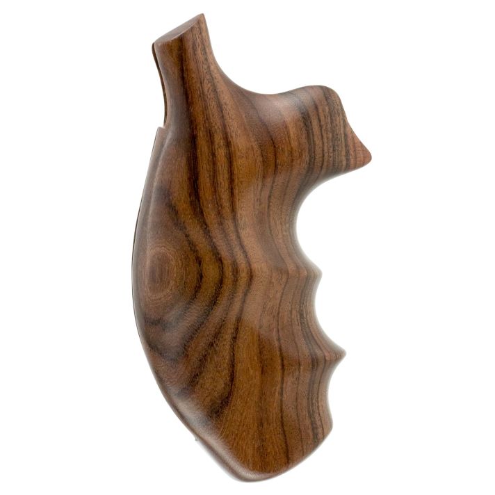 Hogue 19300 Fancy HardwoodBrown Pau Ferro Hardwood with Finger Grooves for S&W K, L Frame with Round Butt
