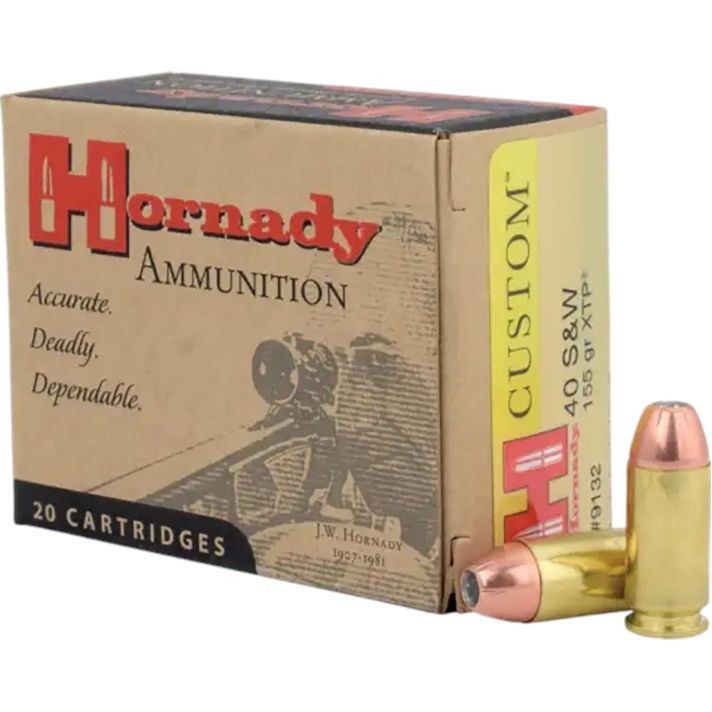 Hornady 9132 Custom40S&W 155gr Hornady XTP Hollow Point 20 Per Box/10 Case