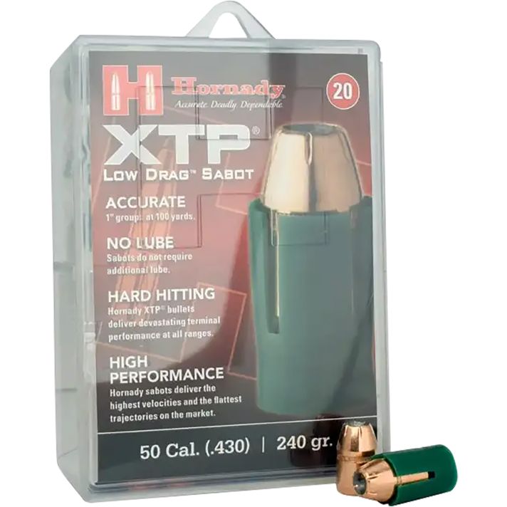 Hornady 6720 XTP50Cal Sabot XTP Hollow Point 240gr 20 Per Box/10 Case