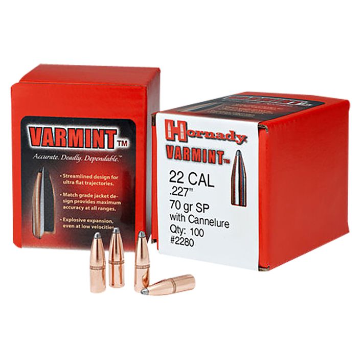 Hornady 2245 Traditional Varmint 22 Cal .224 50 gr Spire Point 100 Per Box/ 40 Case