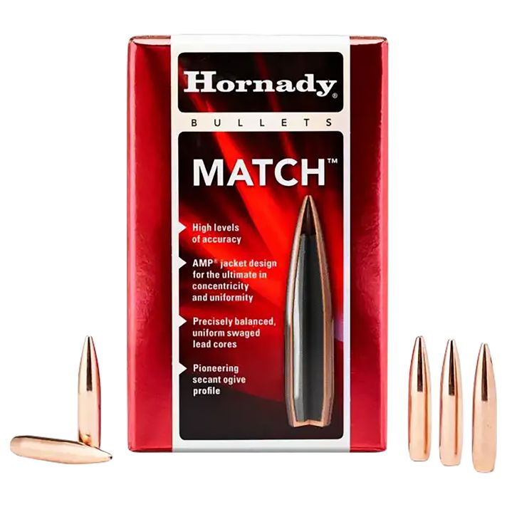 Hornady 2250 Match22 Cal .224 53 gr Hollow Point Match 100 Per Box/ 40 Case
