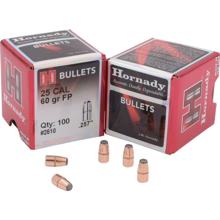 Hornady 2510 Traditional Varmint 25 Cal .257 60 gr Flat Point 100 Per Box/ 40 Case