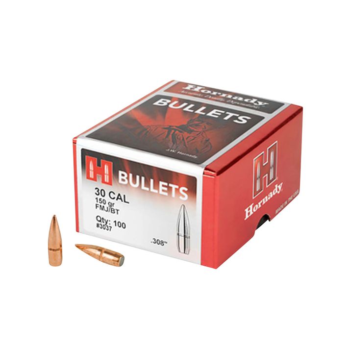 Hornady 3037 Traditional30 Cal .308 150 gr Full Metal Jacket Boat Tail 100 Per Box/ 15 Case