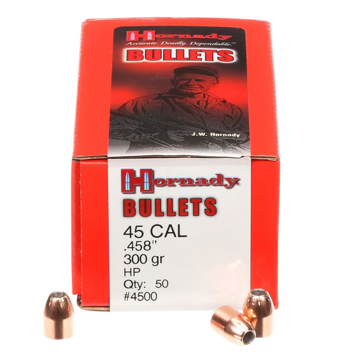 Hornady 4500 InterLock45 Cal .458 300 gr Hollow Point 50 Per Box/ 15 Case
