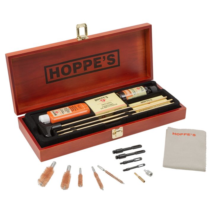 Hoppe's BUOX Deluxe Cleaning Kit Rifle/Shotgun/Pistol Wood Box