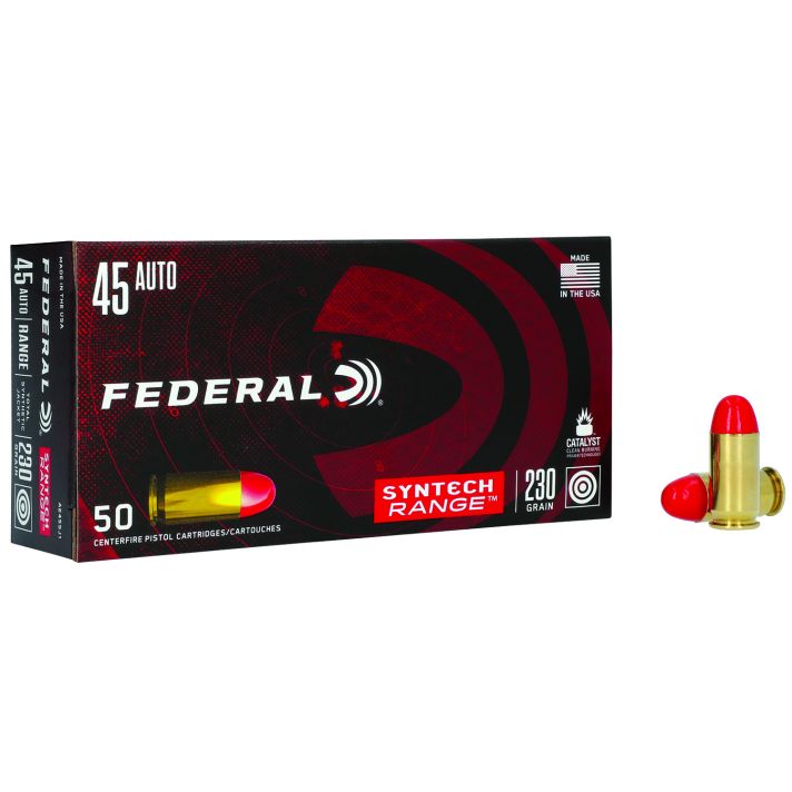 Federal AE45SJ1 American Eagle Syntech Range45ACP 230gr Total Syntech Jacket Round Nose 50 Per Box/10 Case