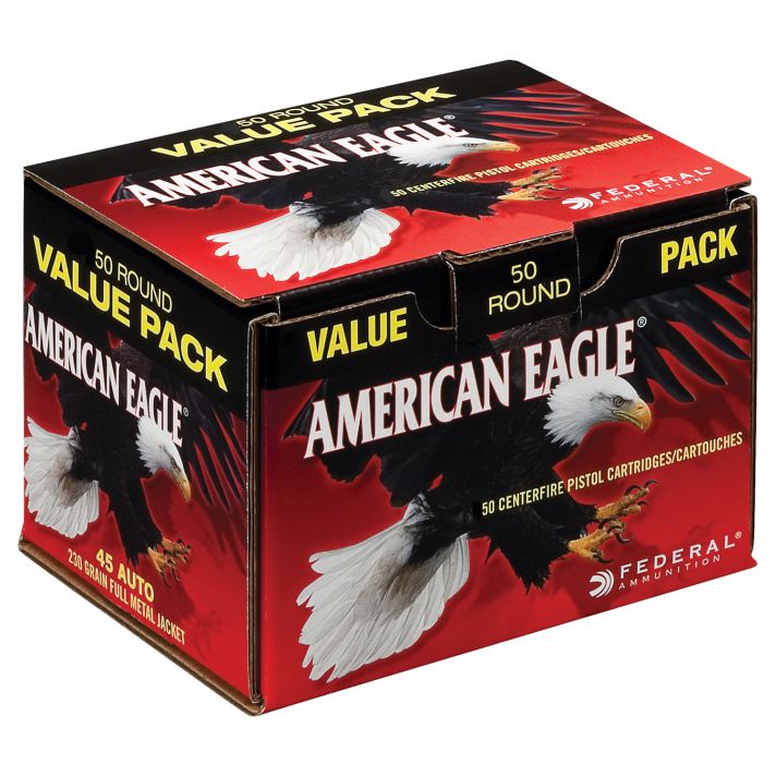 Federal AE45A50 American Eagle Handgun 45ACP 230gr Full Metal Jacket 50 Per Box/10 Case
