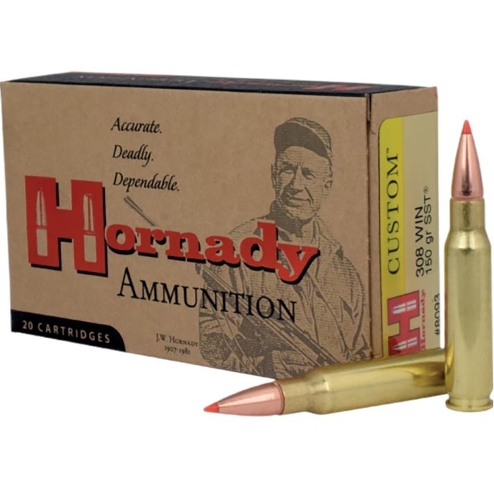 Hornady 8093 Custom308Win 150gr Super Shock Tip 20 Per Box/10 Case