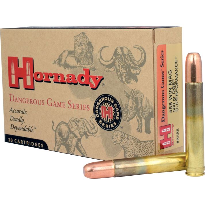 Hornady 8585 Dangerous Game458WinMag 500gr Dangerous Game Solid 20 Per Box/6 Case