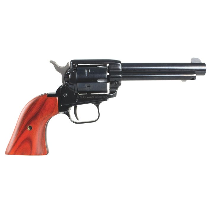 Heritage Mfg RR22B4 Rough Rider22 LR 6 Shot, 4.75" Black Steel Barrel, Black Zinc Alloy Frame, Black Cylinder Cocobolo Grip, Hammer/Thumb Safety, Exposed Hammer