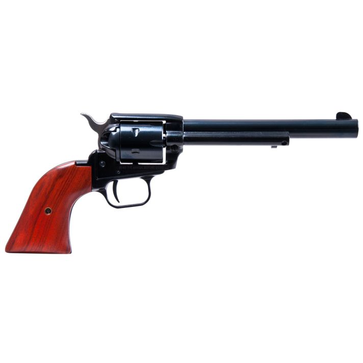 Heritage Mfg RR22B6 Rough Rider22 LR 6 Shot, 6.50" Black Steel Barrel, Black Zinc Alloy Frame, Black Cylinder, Cocobolo Grip, Hammer/Thumb Safety, Exposed Hammer