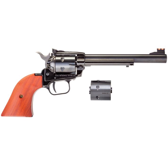 Heritage Mfg RR22MB6AS Rough Rider22 LR 22 WMR 6 Shot 6.50" Black Barrel, Cylinder & Frame, Cocobolo Grips