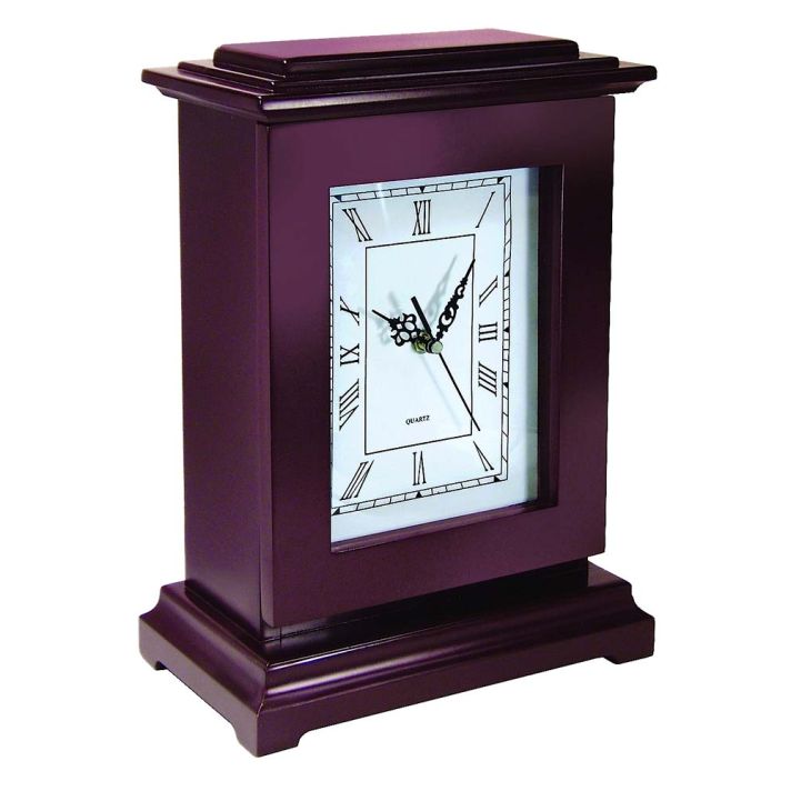 Peace Keeper RGC Tall Gun ClockFront Panel Entry Mahogany Stain Wood Holds 1 Handgun 13.25" L x 9.50" W x 6.25" D