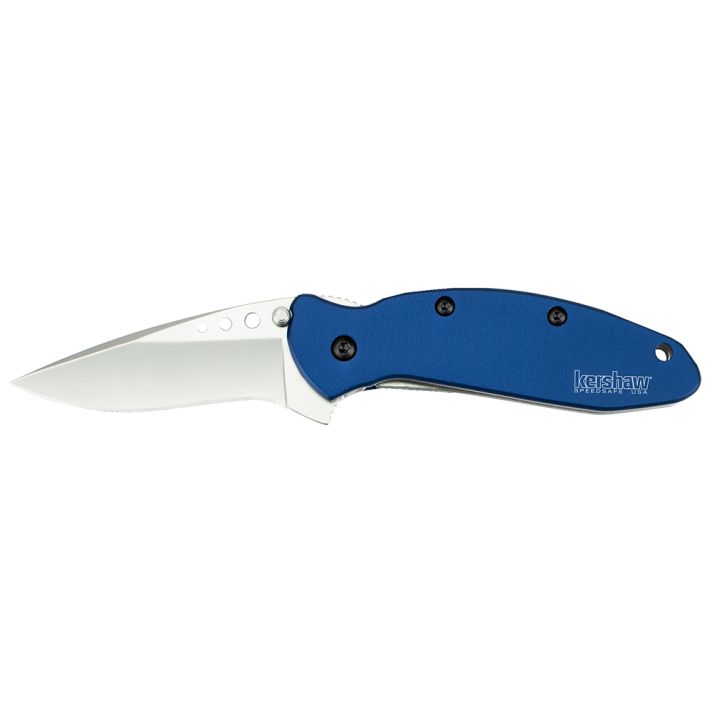 Kershaw 1620NB Scallion2.40" Folding Drop Point Plain Bead Blasted 420HC SS Blade Navy Blue Anodized Aluminum Handle Includes Pocket Clip
