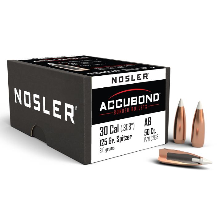Nosler 52165 AccuBond30Cal 125gr Spitzer Point 50/Box