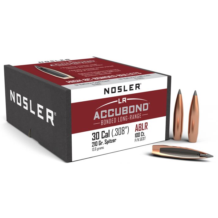Nosler 58317 AccuBond Long Range 30Cal 210gr Spitzer Point 100/Box