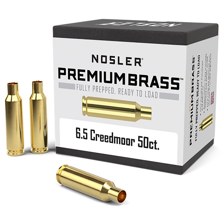 Nosler 44824 Premium Brass Unprimed Cases 6.5Creedmoor Rifle Brass 50/Box