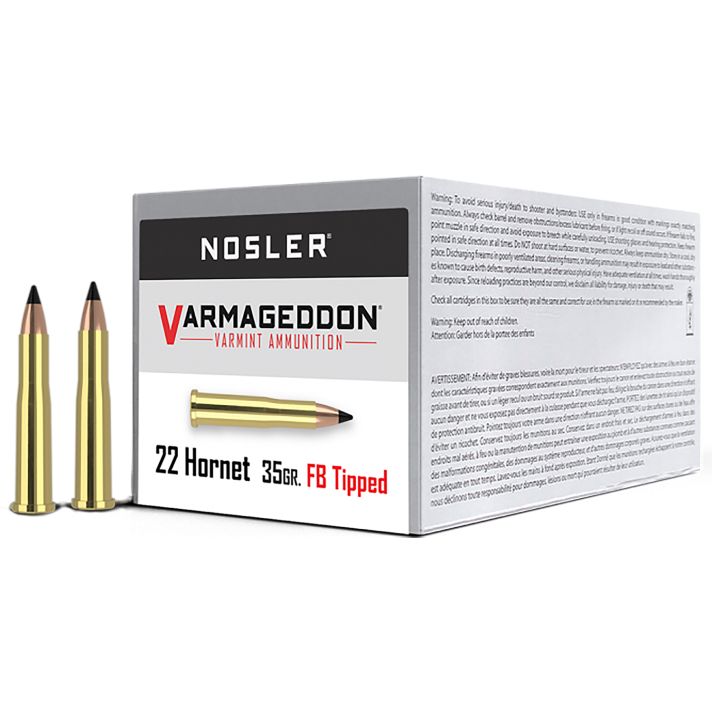 Nosler 41132 Varmageddon22Hornet 35gr Flat Base Tipped 50 Per Box/5 Case