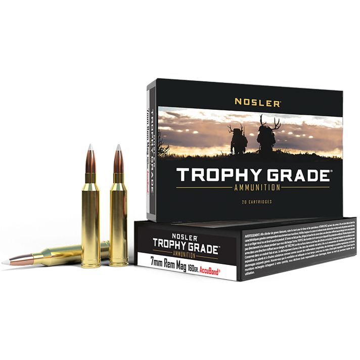 Nosler 47284 Trophy Grade7mmRemMag 160gr Nosler AccuBond 20 Per Box/10 Case
