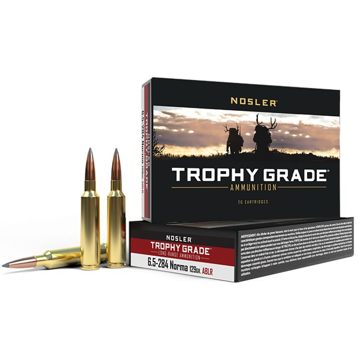 Nosler 60128 Trophy Grade Long-Range 6.5x284Norma 129gr Nosler Spitzer AccuBond Long Range 20 Per Box/10 Case