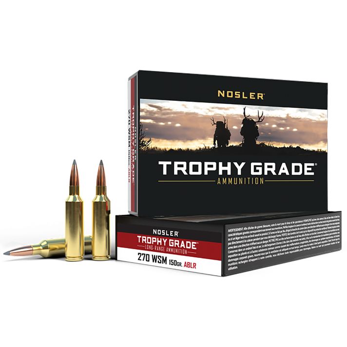 Nosler 60114 Trophy Grade Long-Range 270WSM 150gr Nosler Spitzer AccuBond Long Range 20 Per Box/10 Case