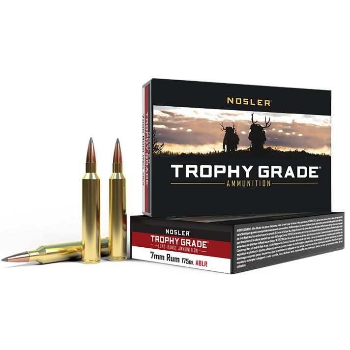 Nosler 60120 Trophy Grade Long-Range 7mmRUM 175gr Nosler Spitzer AccuBond Long Range 20 Per Box/10 Case