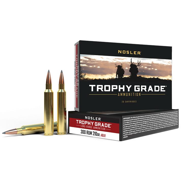 Nosler 60129 Trophy Grade Long-Range 300RUM 210gr Nosler Spitzer AccuBond Long Range 20 Per Box/10 Case