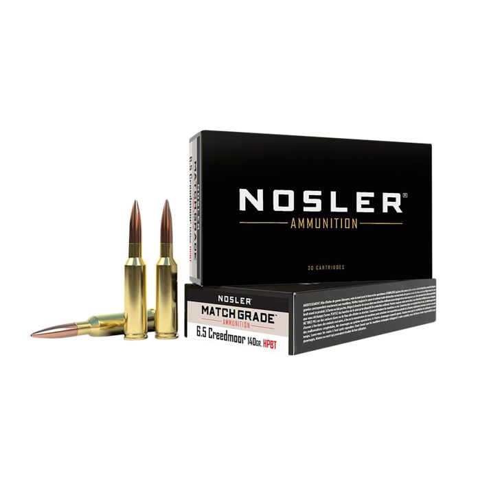 Nosler 43455 Match Grade6.5Creedmoor 140gr Custom Competition Hollow Point Boat Tail 20 Per Box/10 Case