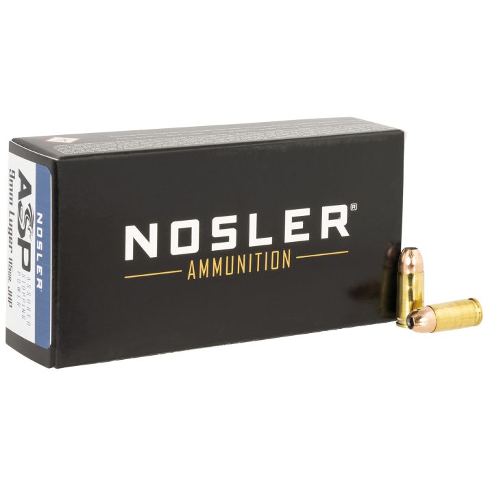 Nosler 51017 Assured Stopping Power Handgun 9mmLuger 115gr Jacketed Hollow Point 50 Per Box/10 Case