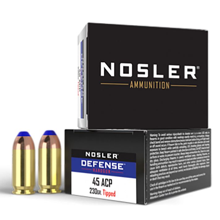 Nosler 39873 Defense Handgun 45ACP 230gr Bonded Performance Tipped 20 Per Box/10 Case