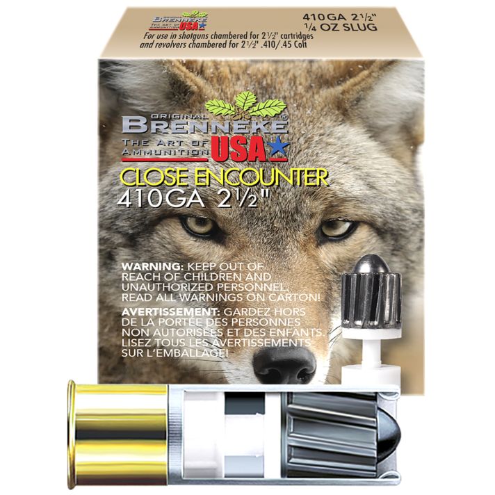 Brenneke SL4102CE Close Encounter Home Defense 410Gauge 2.50" 1/4oz Sabot Slug Shot 5 Per Box/90 Case